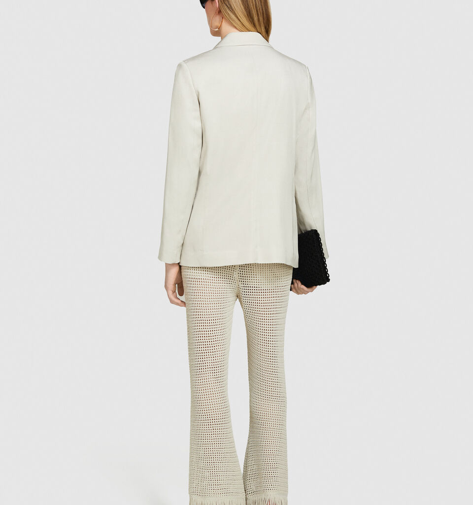 Single-breasted blazer - women's blazers - Beige | Sisley image number 3